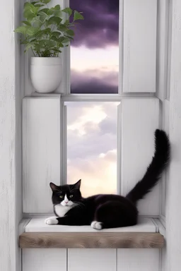 photo from An (black-purple cat) napping in a silver-white moonlights in windows, hyper-realistic, detailed, hypermaximalist, octane render, high textures, ultra realism, photorealistic, perfect symmetry, stunning