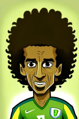 Luis Gustavo Brazilian football player . cartoon 2d