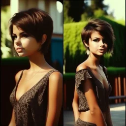 selena gomez pretty,very short hair full body