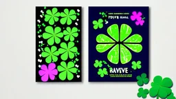 rave poster with Four-leaf clover