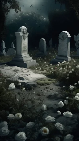 Bosch nightmares paining style Title:a grave yard white stone written on it a dry dark color flowers 8k artistic photography, photorealistic concept art, soft natural volumetric cinematic perfect light, chiaroscuro, award-winning photograph, masterpiece, oil on canvas, Raphael, Caravaggio, Greg Rutkowski, people, beksinski, Giger