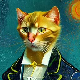 Portrait of a cat by Van Gogh