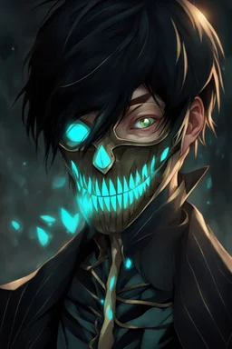fantasy art, young male, elf, noble, mask, pale skin color