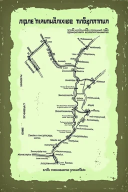 a scan of an ancient Cree Anishinaabe road map, hand drawn been stained and weathered, text is in Cree Syllabic