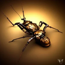 steampunk cybernetic biomechanical robotic bug of death, symmetrical, front facing, 3 d model, very coherent symmetrical artwork, unreal engine realistic render, 8 k, micro detail, gold and steel intricate, elegant, highly detailed, digital painting, artstation, smooth, sharp focus, illustration, artgerm, tomasz alen kopera, wlop