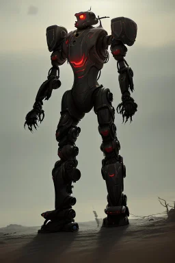 dark armor robot ai soldier mech dystopian scary gladiator predator monster