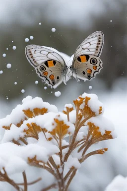 butterflies and bubbles in the snow