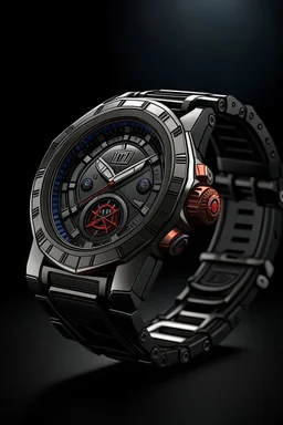 "Create an image of an Avenger watch from a side angle to highlight its intricate details and craftsmanship."