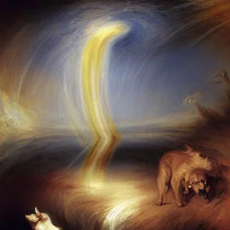 Alien Abduction of a dog painted by William Turner