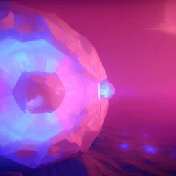 a crystalised blue pink spaceship, gold, diamonds, lightbeams, cosmic background, atmospheric, realistic, unreal engine, 8k. Cinematic lighting, octane render.