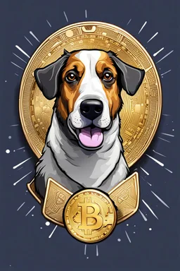 dog meme crypto coin design illustration