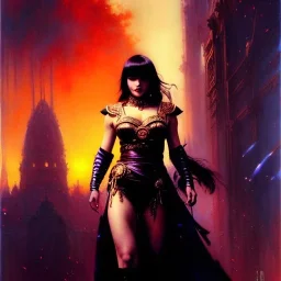 Drawing of beautiful face,busty Hit-Girl (Kick-Ass),intense stare,Minimal ancient armor, balanciaga fashion clothe painting by gaston bussiere, greg rutkowski, yoji shinkawa, yoshitaka amano, tsutomu nihei, donato giancola, tim hildebrandt, oil on canvas, cinematic composition, extreme detail,fit full head inside picture,16k