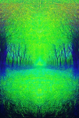 silent complicity of staying out of the now; surrealistic optical art; nature palette