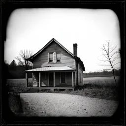 Daguerrotype frame old landscape odd creepy grey obsessive nostalgia weird house