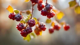 Autumn berries,BACK LIGHT,Blurred background