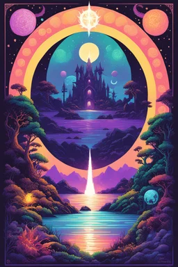 [psychedelic pixel illustration by Jannell Jaquays with Solstice colour palette] AD&D rulebook cover Fiend folio