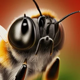 A close-up of a Bee on a pedal, Macro lens, highly detailed