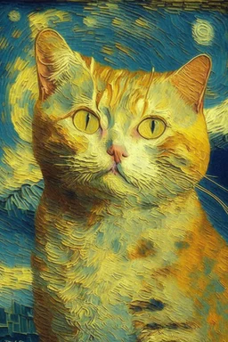 Portrait of a cat by Van Gogh