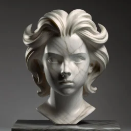 simple front view of a female marble sculpted hair
