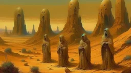 Zdzisław Beksiński petrified mommies in the desert