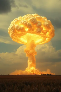 a nuclear explosion mushroom cloud that looks like a bundle of wheat