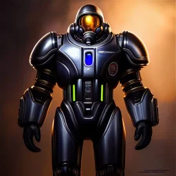 Ultra detailed fullbody Portrait in oil on canvas of Starcraft Umojan Guard unit with armor,extremely detailed digital painting, extremely detailed face, crystal clear eyes, mystical colors ,perfectly centered image, perfect composition, rim light, beautiful lighting,masterpiece ,8k, stunning scene, raytracing, anatomically correct, in the style of Steve Jung and robert e howard and Wizyakuza and Ohrai Noriyoshi and Simon Bisley and uncannyknack.