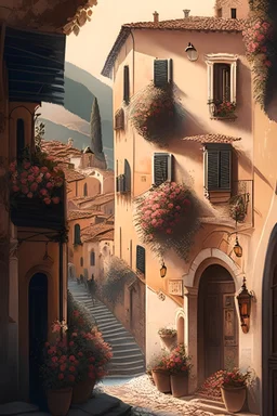 illustrated, romantic, Italy