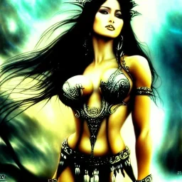 Epic full body picture portrait of busty atletic young beautiful Dejah Thoris Luis Royo styles