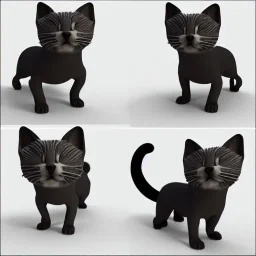 Un chien chat hybride, modélisme 3d, très détaillé