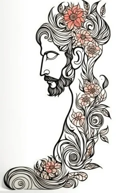 man floral wall art