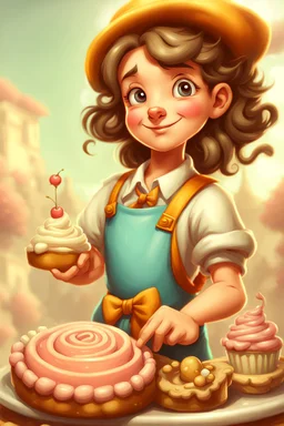 a cartoon character thirty years old confectioner , an ultrafine detailed painting by senior character artist, featured on polycount, sots art, artstation hd, 2d game art, behance hd