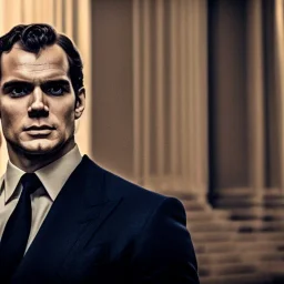 portrait of henry cavill as james bond, pointing gun, in moscow, cinematic, hd, 4k