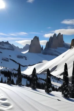 ski fahren in den Dolomiten