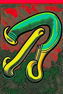 Vintage pop art style of a rams horn