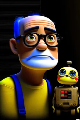 Portrait Salvador Dalli combine with WALL-E by pixar