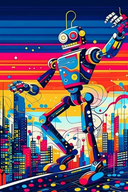 abstract robot dancer electronica music STYLE OF Hiroshi Nagai