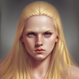 Portrait of a beautiful blonde warrior