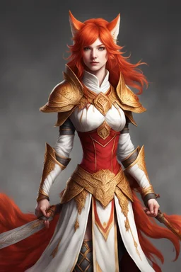 Female Red-Haired Kitsune Paladin