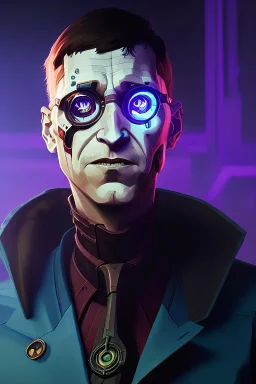 portrait post-apocalypse cyborg BILL GATES in a cyberpunk city, sci-fi fantasy style, volumetric lighting, particales,highly detailed,cinamatic, deep colours,