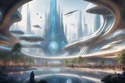 theme park of the city of the future 2050, star wars, fairy tale, radiance, abstraction