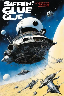 SNIFFIN'GLUE mag cover by Ralph Steadman for a special issue on space races, guest star: Licensed space jockey
