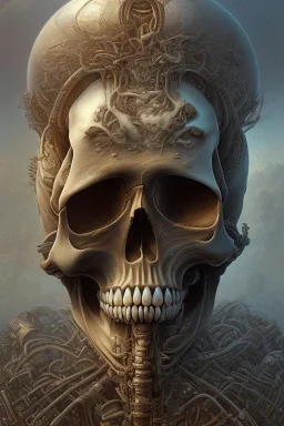 Skull, Gerald Brom Jordan Grimmer H.R. Giger Guido Borelli mixed media 1900s photograph 64 megapixels back lit bokeh telephoto lens AppGameKit CryEngine dystopian bismuth crepuscule elaborate photorealistic post-apocalyptic psychedelic horror dark academia deviantart detailed painting hyperrealism