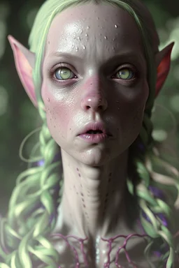 In a mesmerizing combination of brilliant and fading shades, photorealistic. Kentucky - Elves with (dimly glowing eyes and accents:1.3), in rags, necrotic, oozing, wet, dim lighting, intricate accents, 8k, full body shot, shot with 50mm lens, detailed horror art, extreme eyes, hyperdetailed, hyperrealistic,