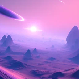 sweet galactic vibe, planets universe, very beautiful blue spaceship, light, very real atmosphere, 8k color pink