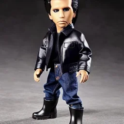 Fonzie fonzarelli winkler toy doll greaser jacket face (plastic hair) with jeans black boots full body in package thumbs up 2022