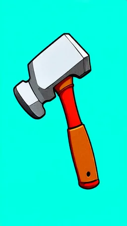 hammer, desaturated color, 3d cartoon proportions, detailed vector drawing with thick outline, stock image
