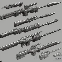 Full Blueprint sketch of one modern weapon