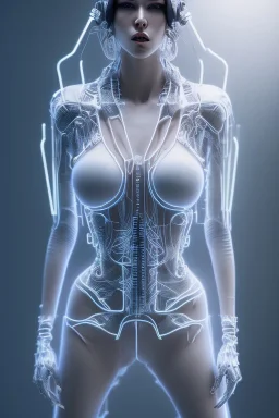 cyberpunk, white latex body, women, portrai, open mouth, perfect skin, tron, cyborg , perfekt, real, dream, hr giger