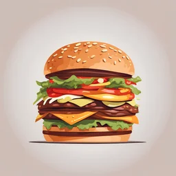 simple Flat illustration of burger for food festival with white background