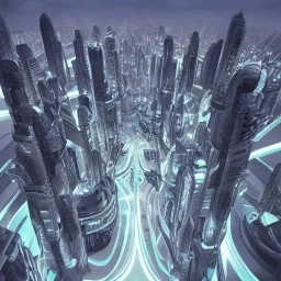 hyper realistic ultra futuristic city